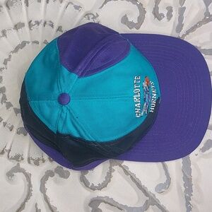 Vintage Snapback Cap 90's Charlotte Hornets Swirl  Colorblock